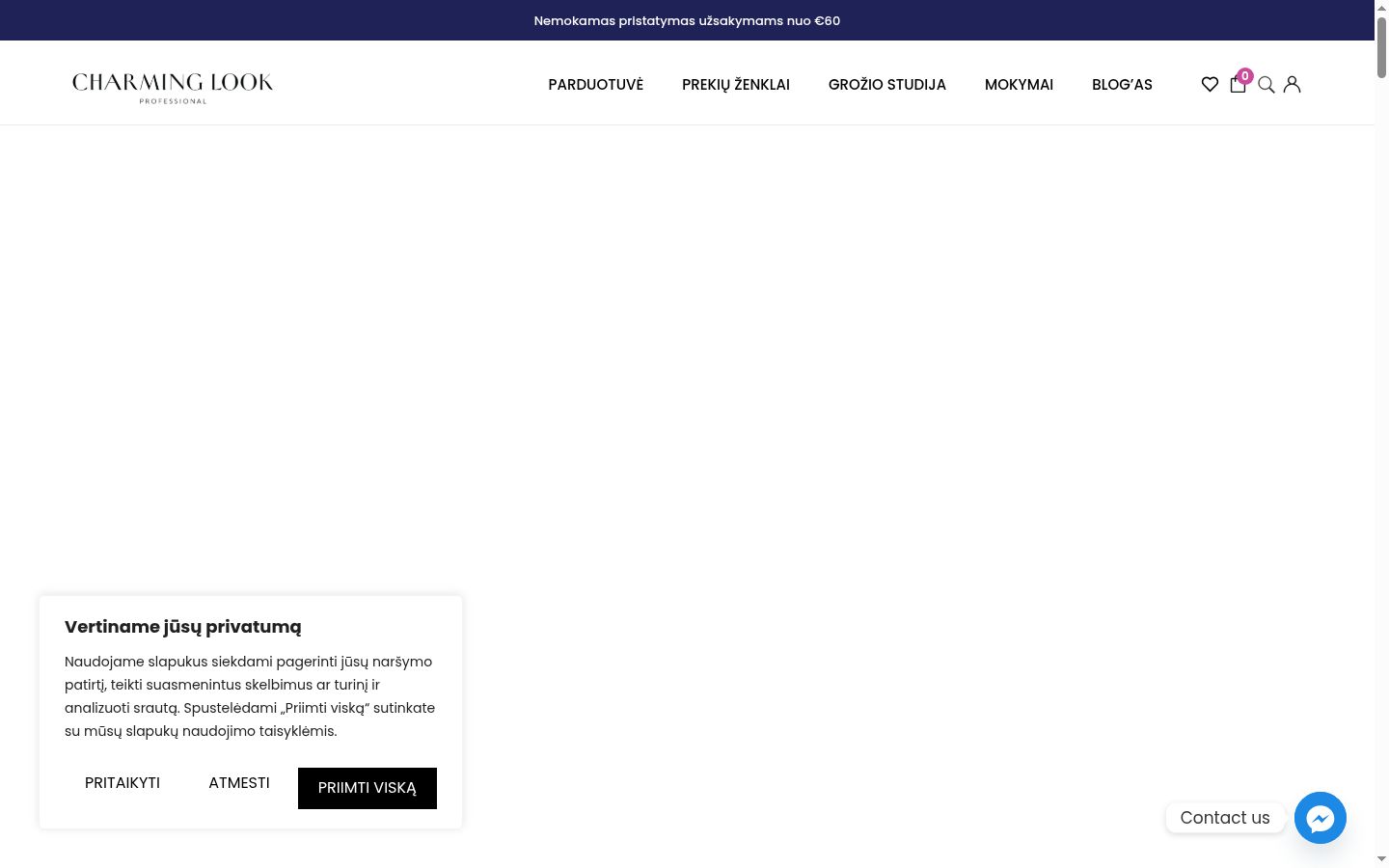 Screenshot del banner di consenso mostrato prima di qualsiasi interazione