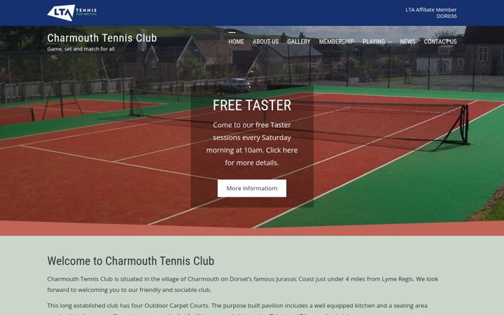 Screenshot of charmouthtennisclub.org