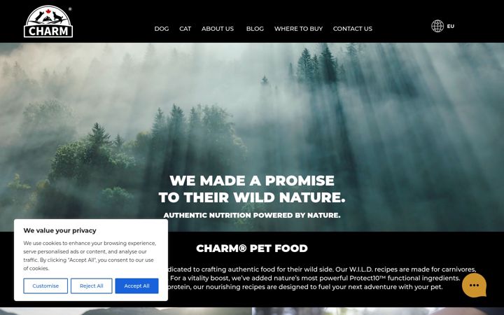 Screenshot of charmpetfood.com