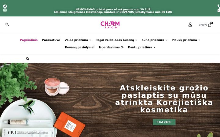 Képernyőkép: charmshop.lt