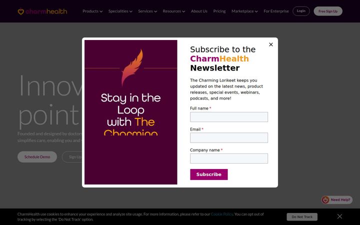 Screenshot of charmtracker.com