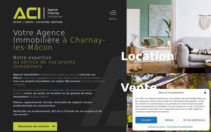 Captura de pantalla de charnay-immobilier-macon.fr