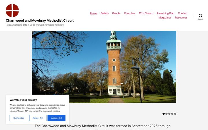 Screenshot ta' charnwoodmowbraymethodist.org.uk