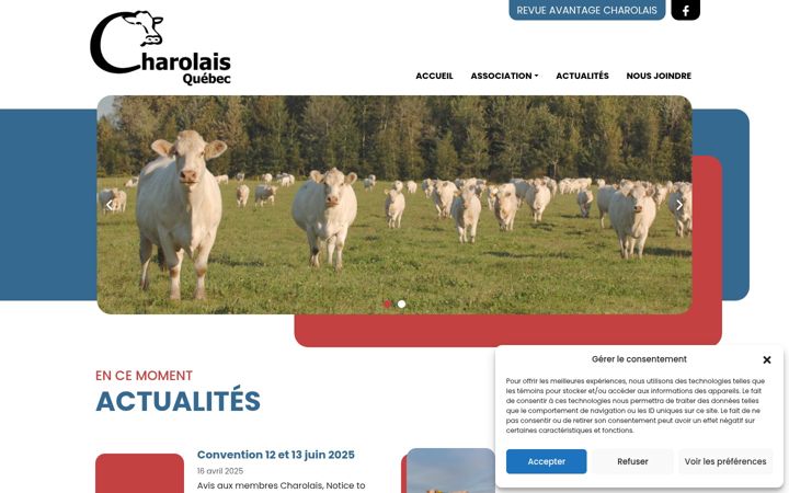 Skjermbilde av charolaisquebec.qc.ca