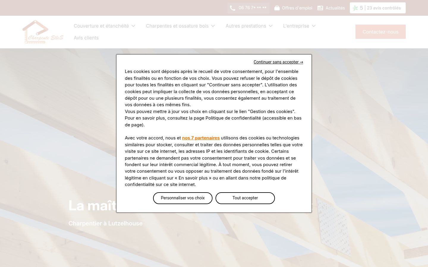 Snimka zaslona bannera za privolu prikazanog prije bilo kakve interakcije