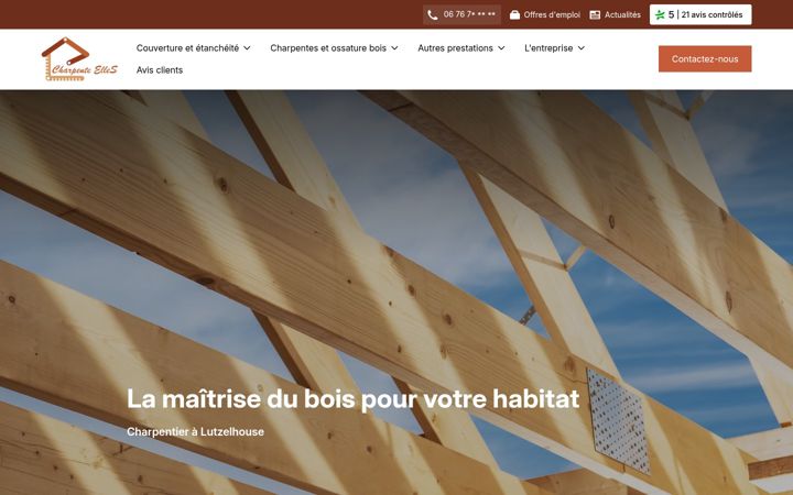 Snimka zaslona za charpente-elles.fr