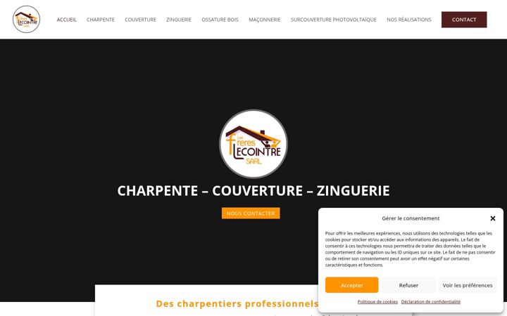 Snimka zaslona za charpente-lecointre.fr