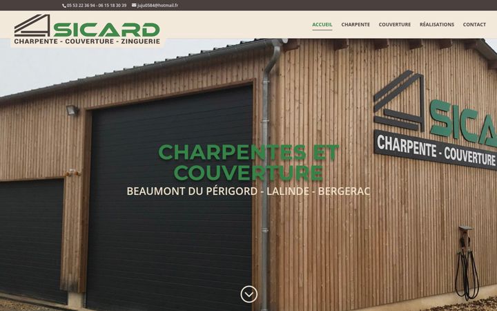 Skjámynd af charpente-sicard.fr