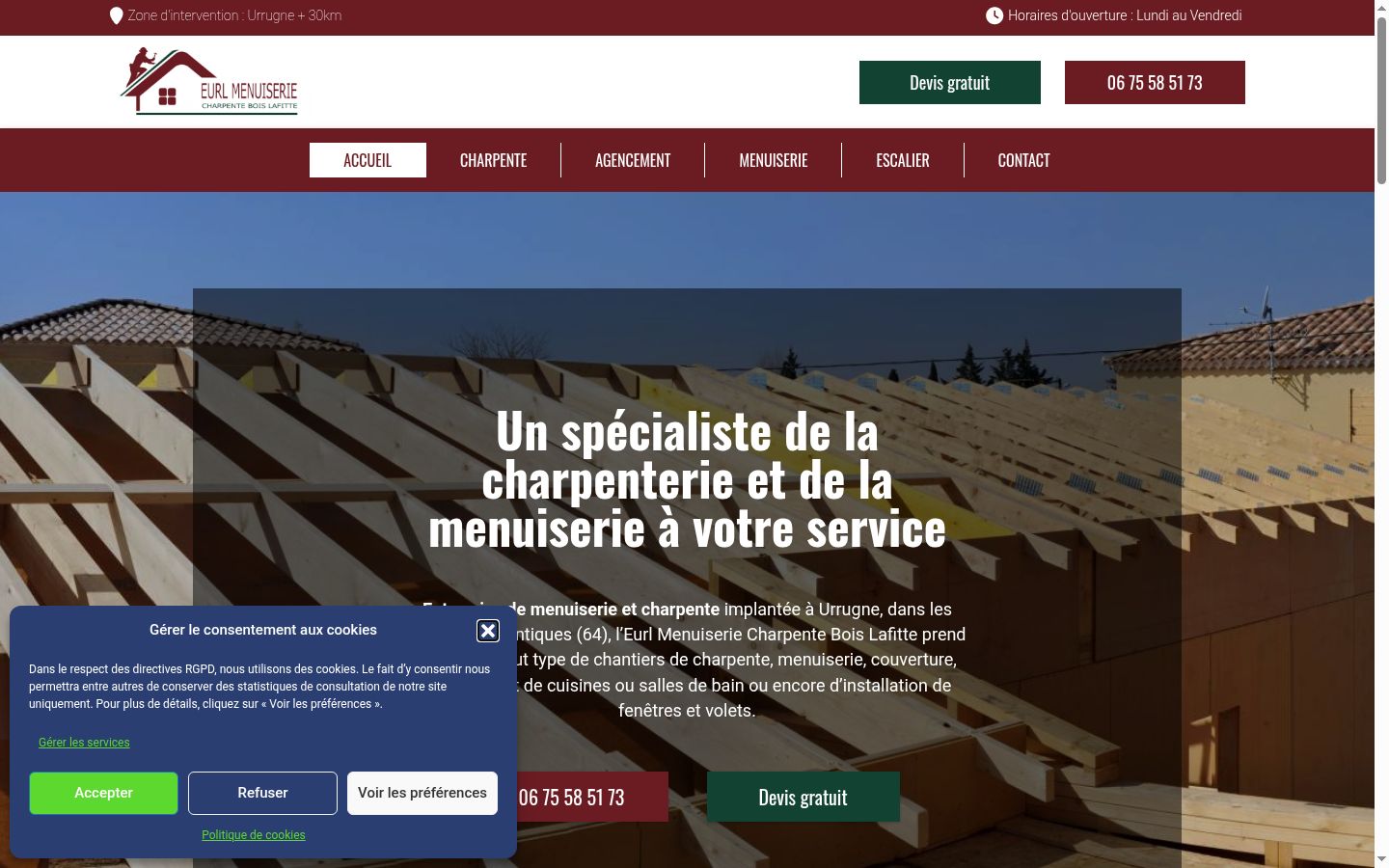 Screenshot del banner di consenso mostrato prima di qualsiasi interazione