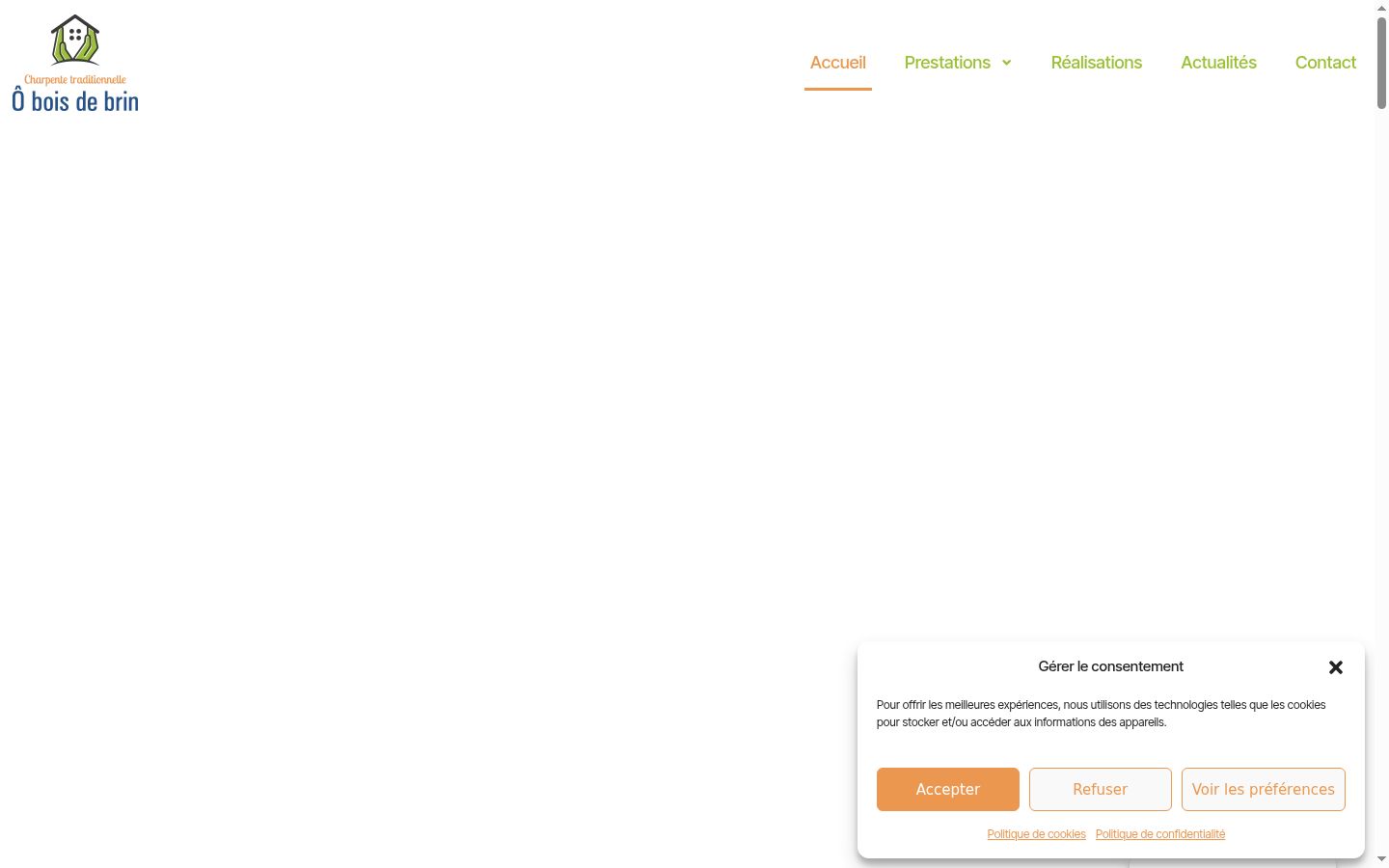 Screenshot van de toestemmingsbanner zoals getoond vóór enige interactie
