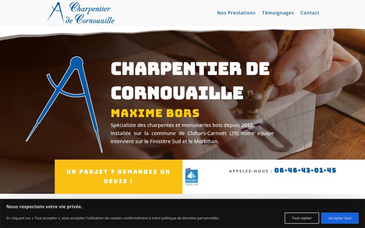 Snimka zaslona za charpentier-de-cornouaille.fr