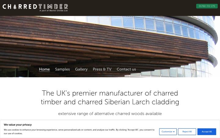 Screenshot ta' charredtimber.co.uk