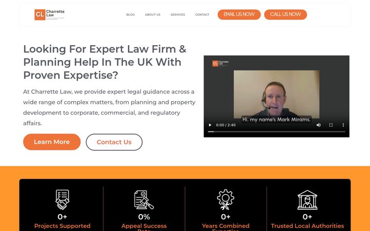 Screenshot ta' charrettelaw.co.uk