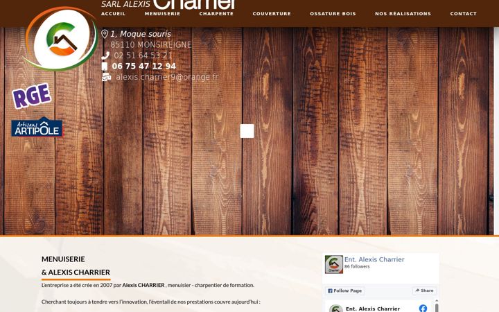Screenshot of charrier-alexis-menuiserie.com
