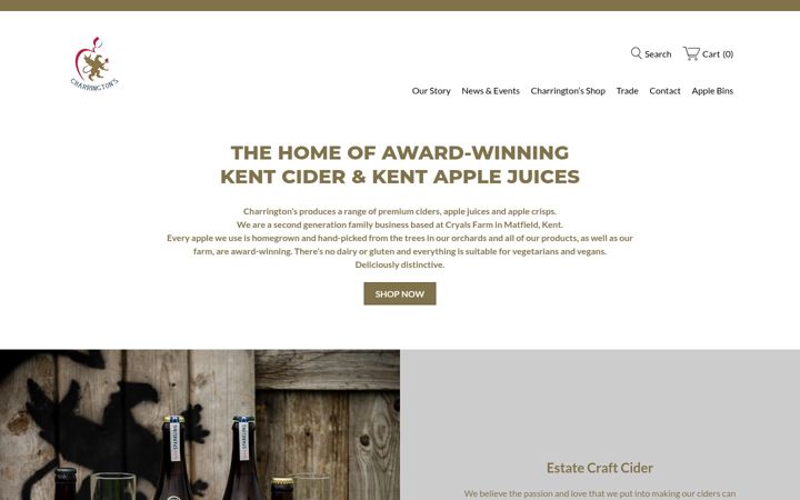 Screenshot ta' charringtonsdrinks.co.uk