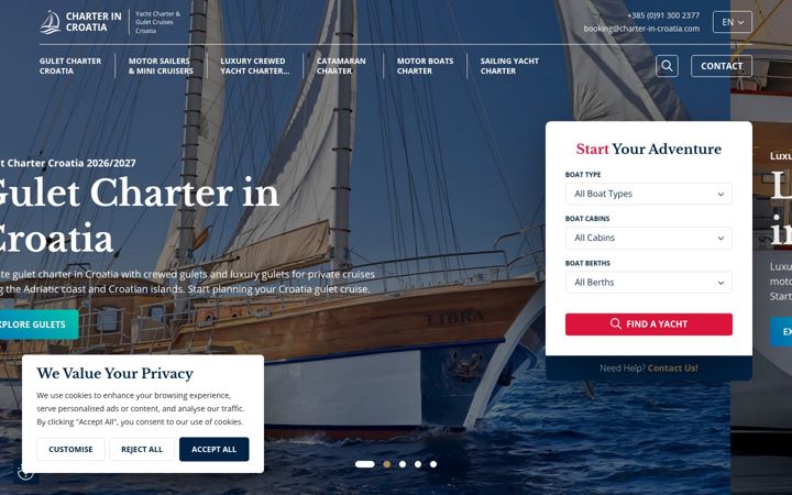 Screenshot of charter-in-croatia.com