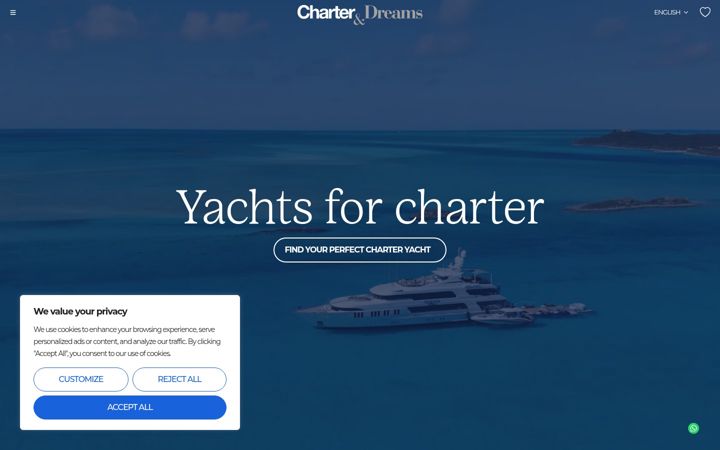 Screenshot of charteranddreams.com