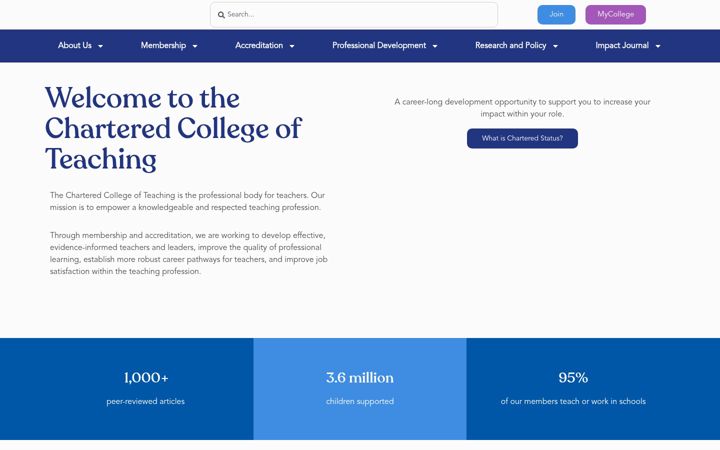 Screenshot of chartered.college