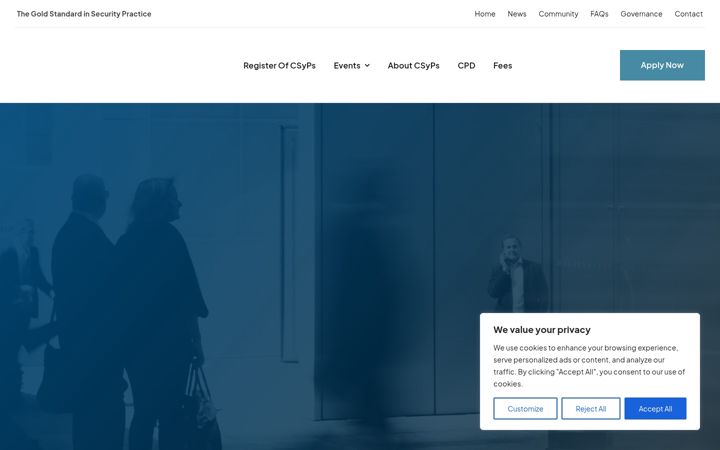 Screenshot of charteredsecurityprofessional.org
