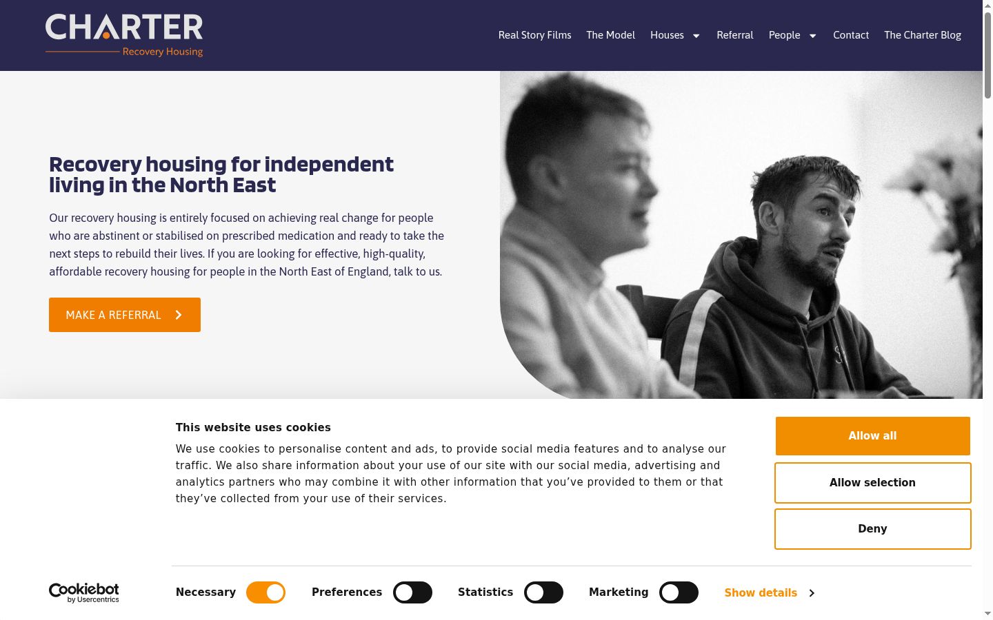 Screenshot of the consent banner shown before any interaction