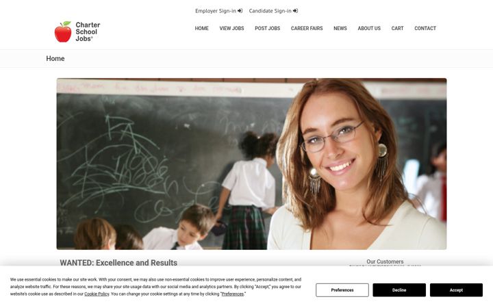 Screenshot of charterschooljobs.com