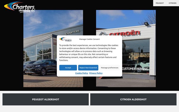 Screenshot of chartersgroup.com