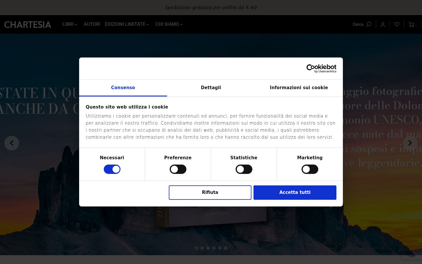 Screenshot of the consent banner shown before any interaction