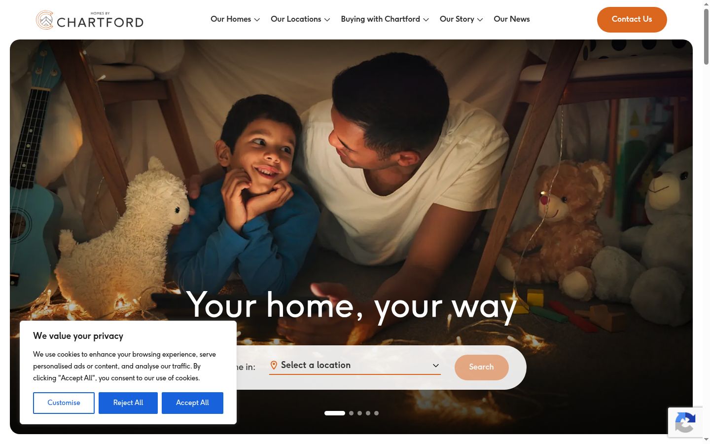 Screenshot of the consent banner shown before any interaction