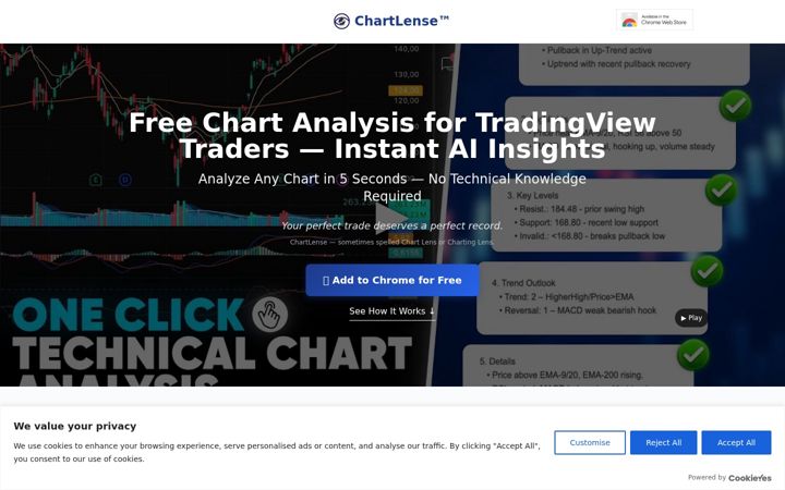 Screenshot of chartlense.com