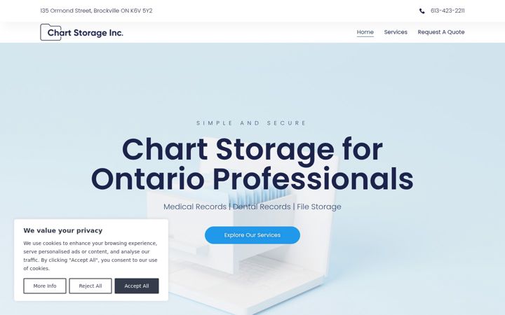 Screenshot of chartstorage.com
