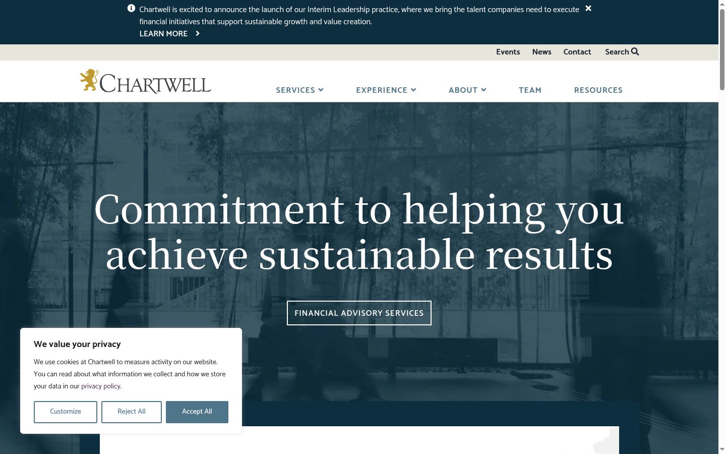 Screenshot of the consent banner shown before any interaction