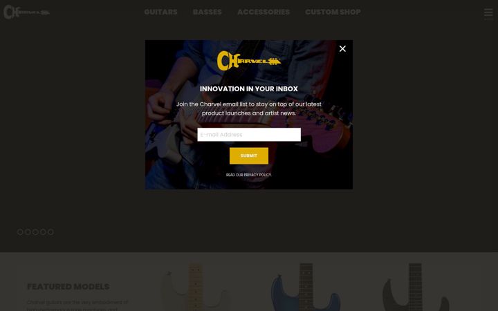 Екранна снимка на charvel.com