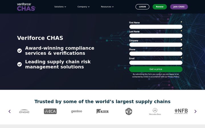Screenshot of chas.co.uk