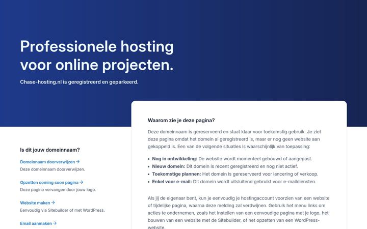 Zrzut ekranu chase-hosting.nl