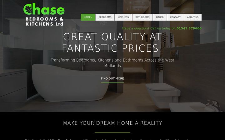 Screenshot of chasebedroomsandkitchens.co.uk