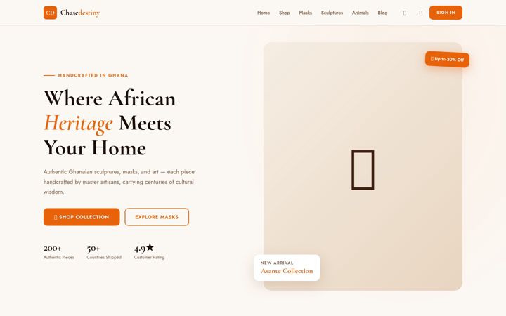 Screenshot of chasedestiny.com