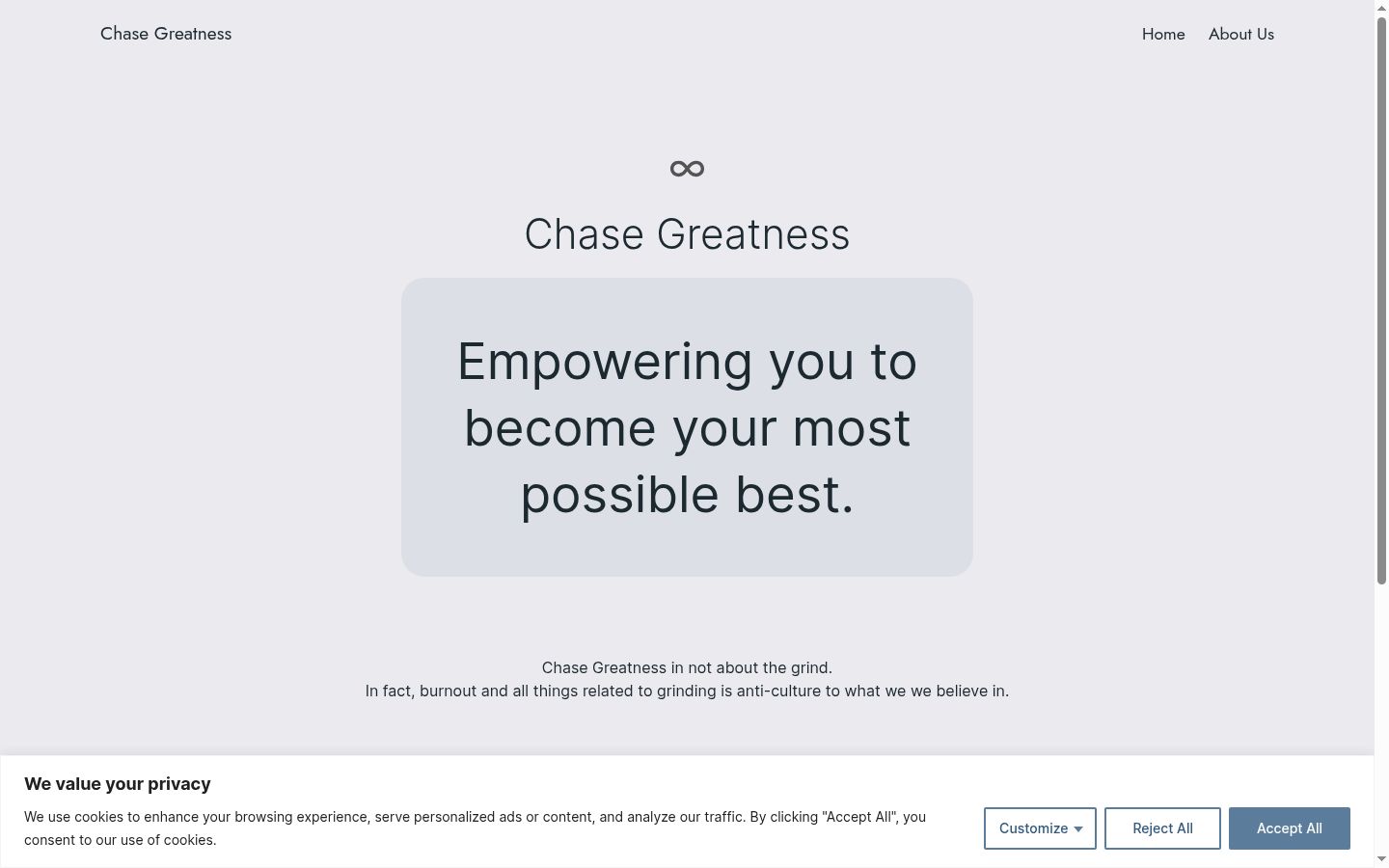 Screenshot of the consent banner shown before any interaction