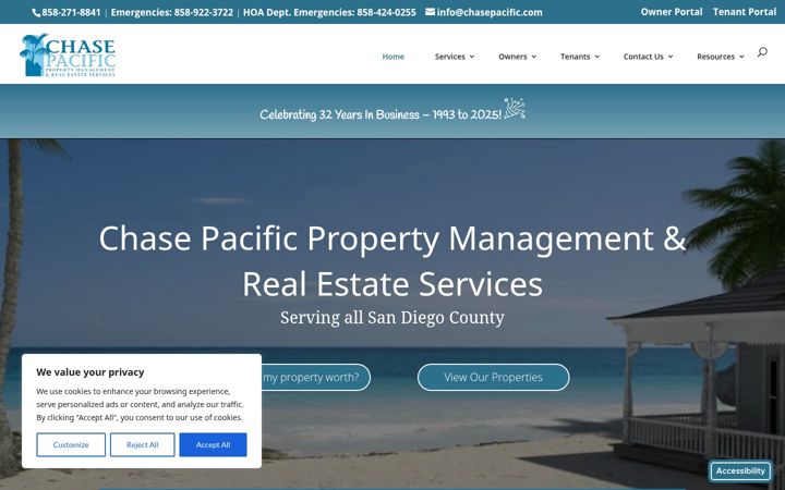 Screenshot of chasepacific.com