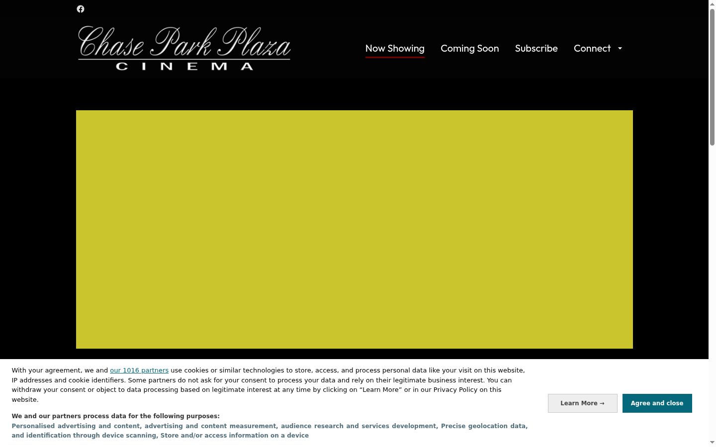 Screenshot of the consent banner shown before any interaction