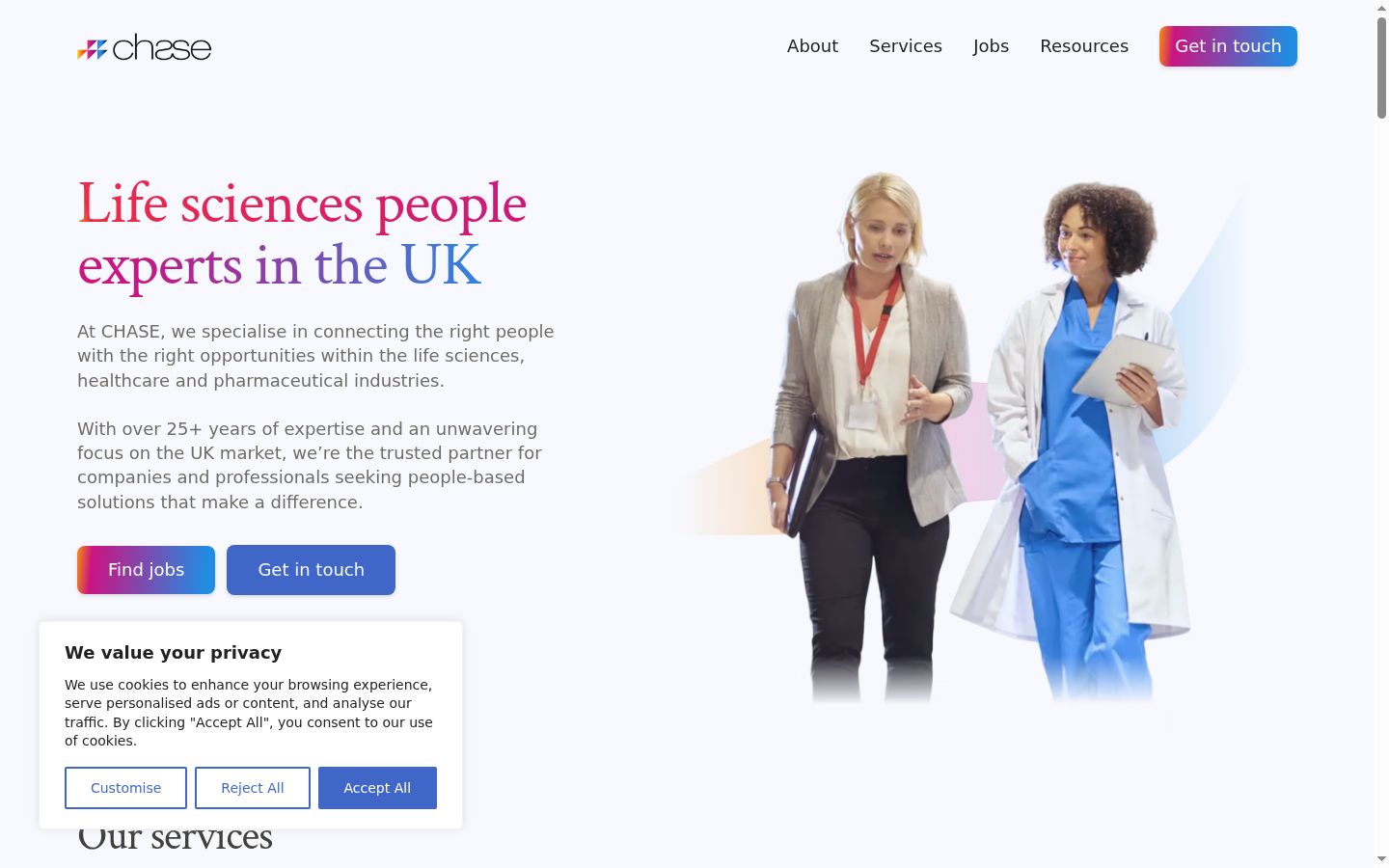 Screenshot of the consent banner shown before any interaction
