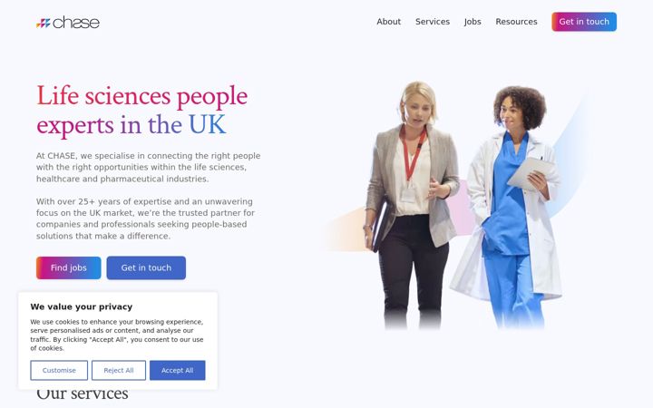 Screenshot of chasepeople.com