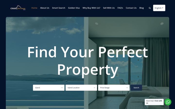 Screenshot of chaserealestatecorfu.com