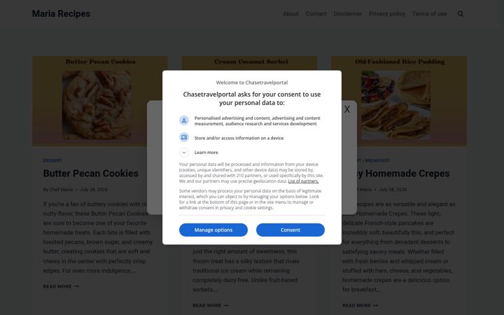 Screenshot of chasetravelportal.com
