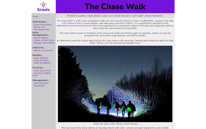 Screenshot of chasewalk.org
