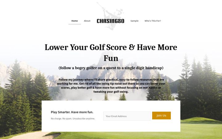 Screenshot of chasing80.com