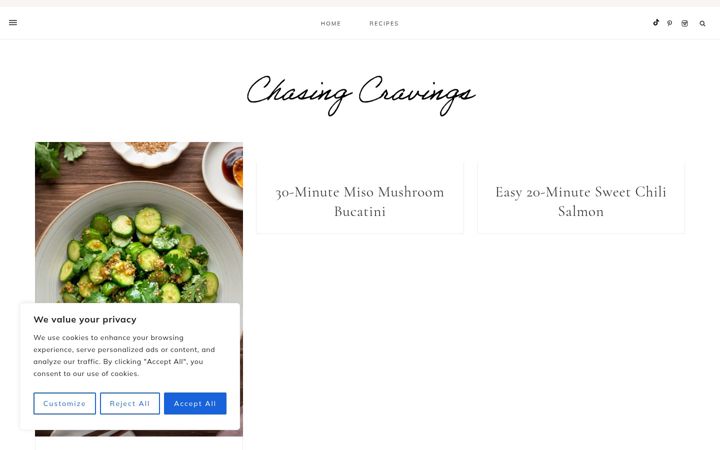 Screenshot of chasingcravings.com