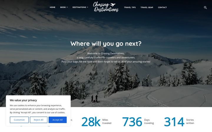 Screenshot of chasingdestinations.com