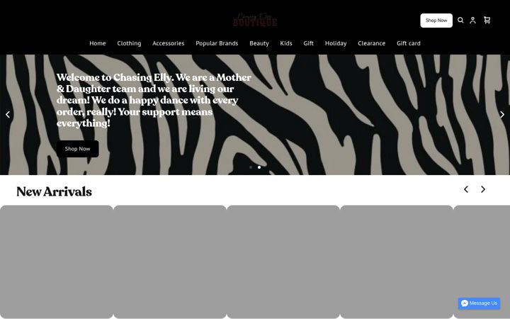 Screenshot of chasingelly.com