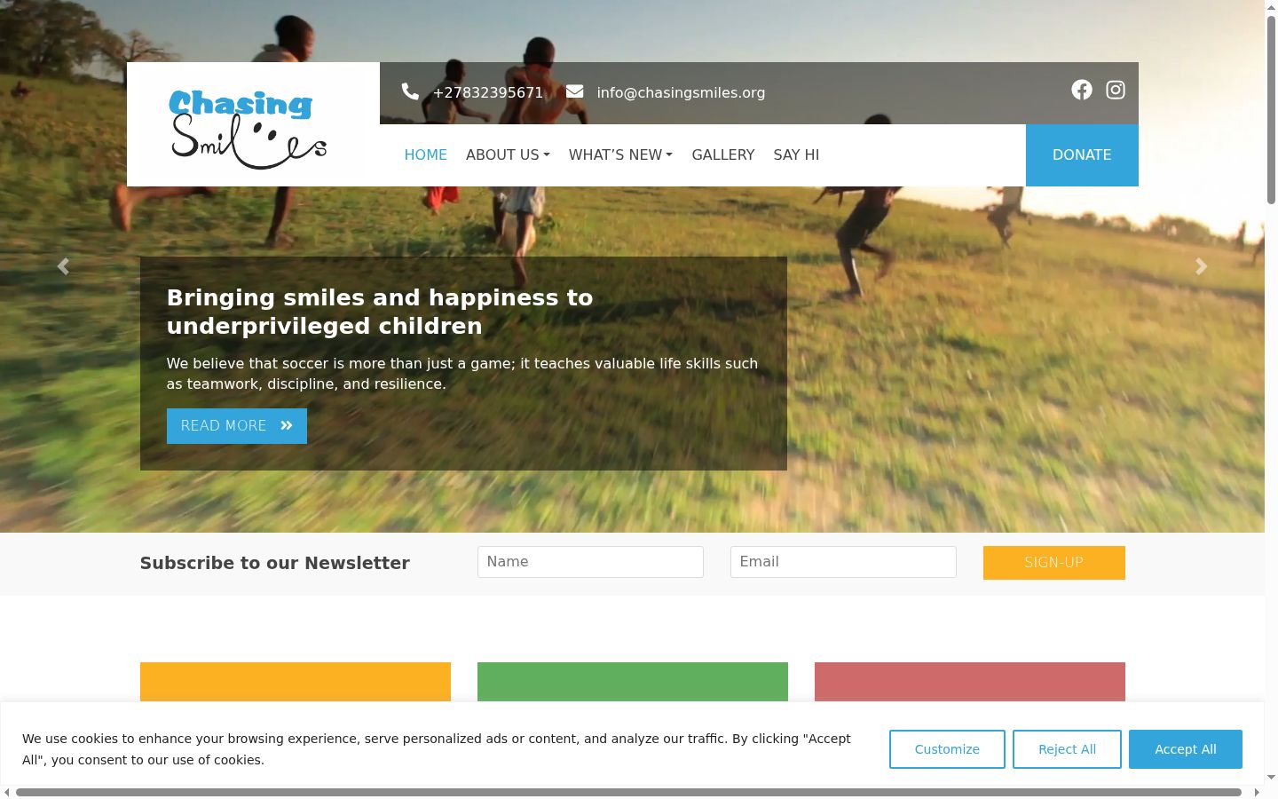 Screenshot of the consent banner shown before any interaction