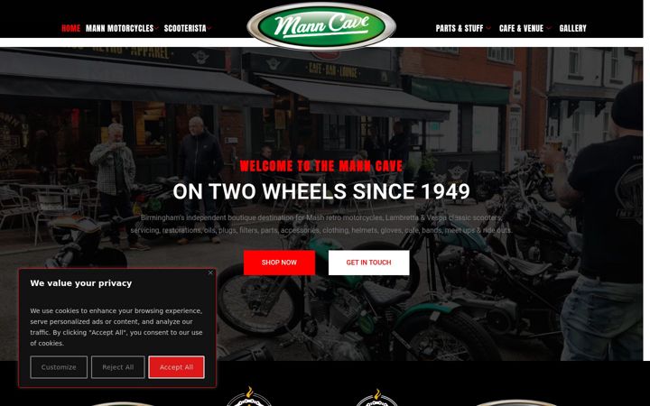 Zrzut ekranu chasmannmotorcycles.co.uk